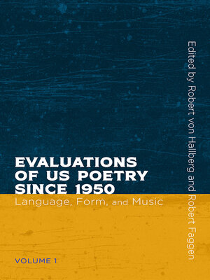 cover image of Evaluations of US Poetry since 1950, Volume 1
